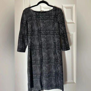 Talbots Black & White 3/4 Sleeve Dress With Pockets Size 6
